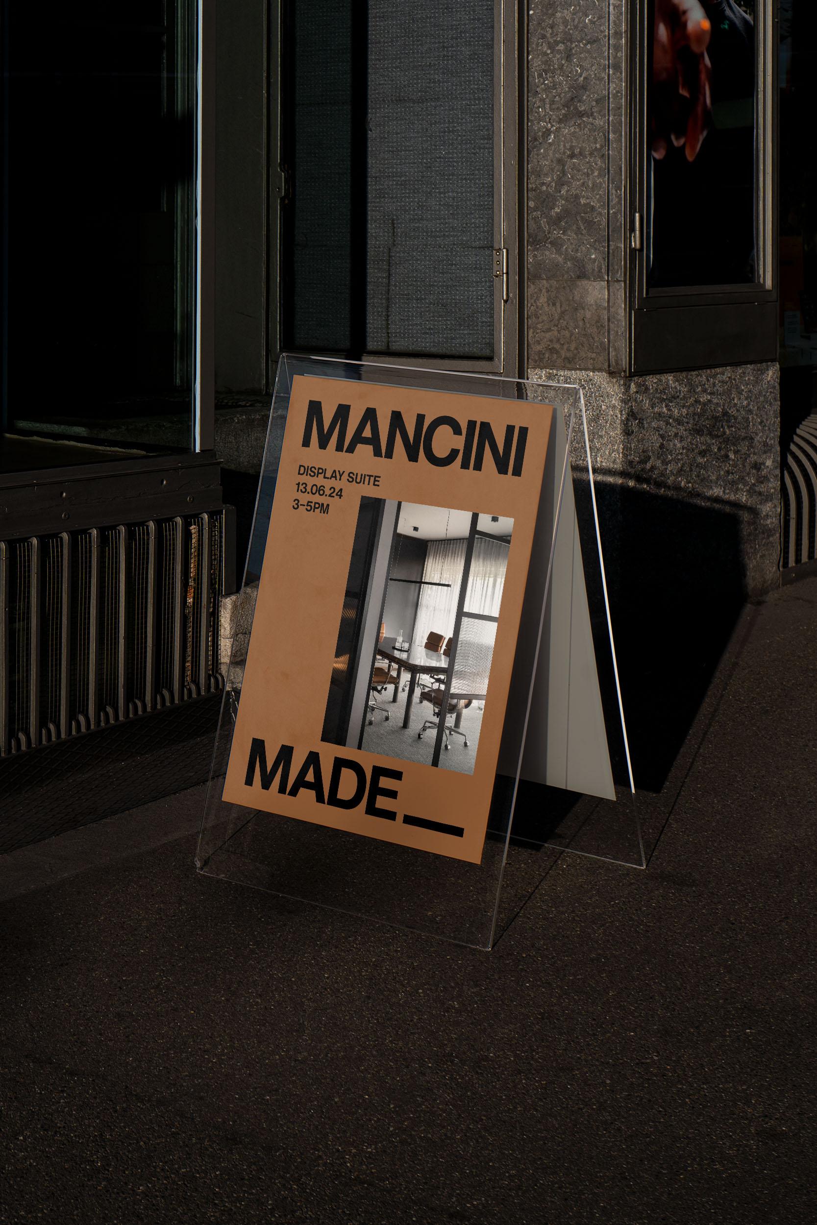 Mancini Made signage by Seesaw Studio