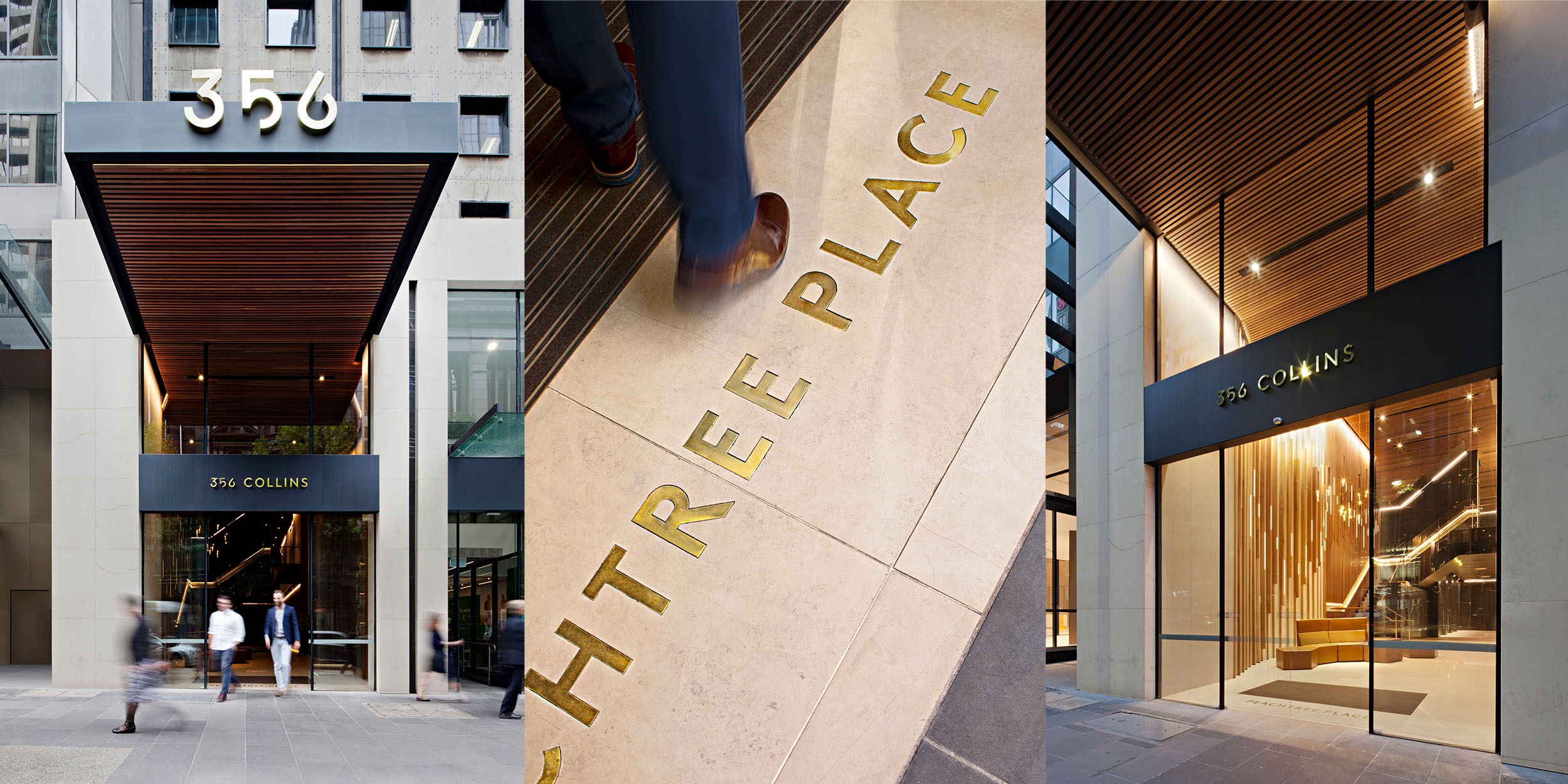 Foyer signage and way finding for 356 Collins Street by Seesaw Studio