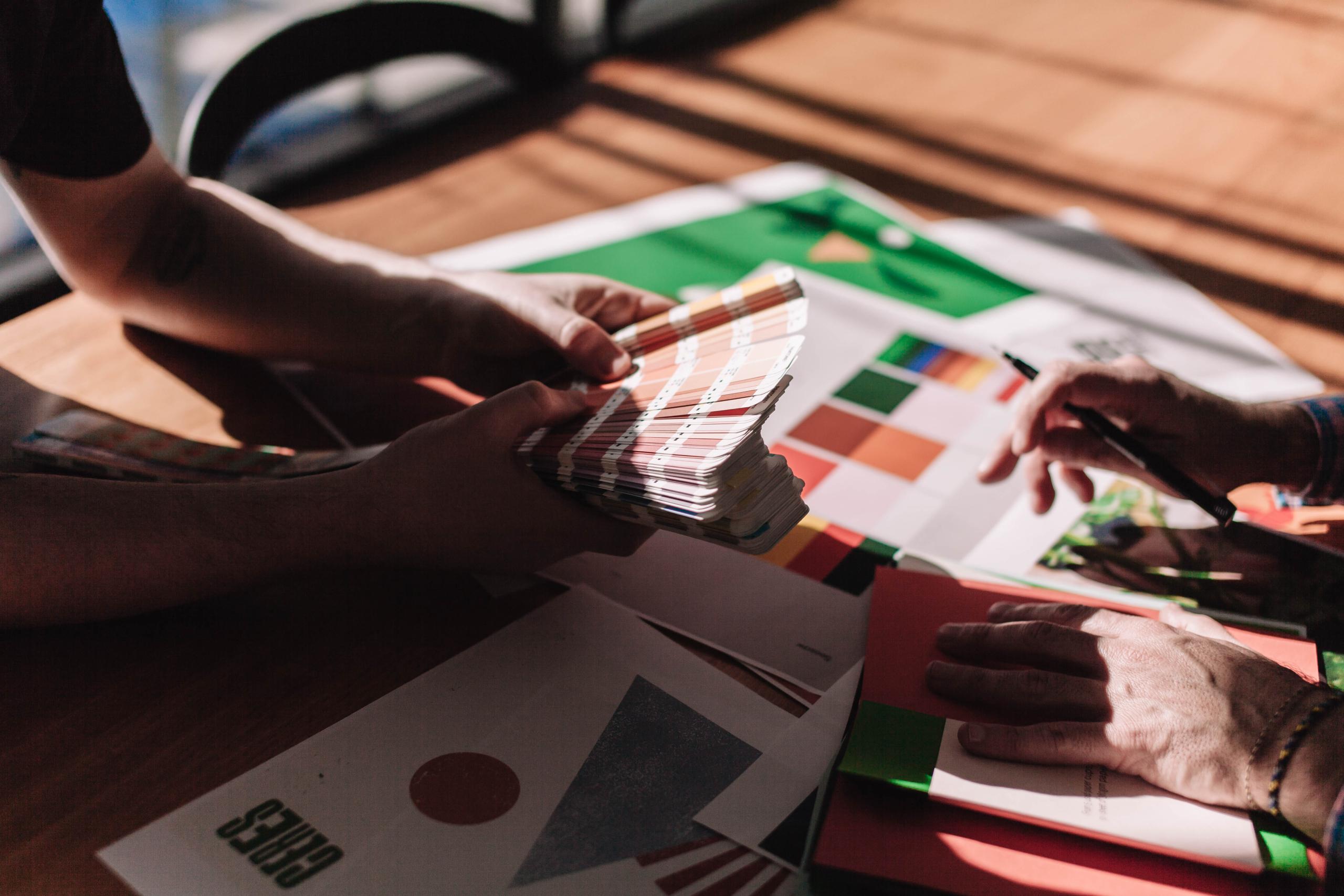 Colour swatches at Seesaw Studio