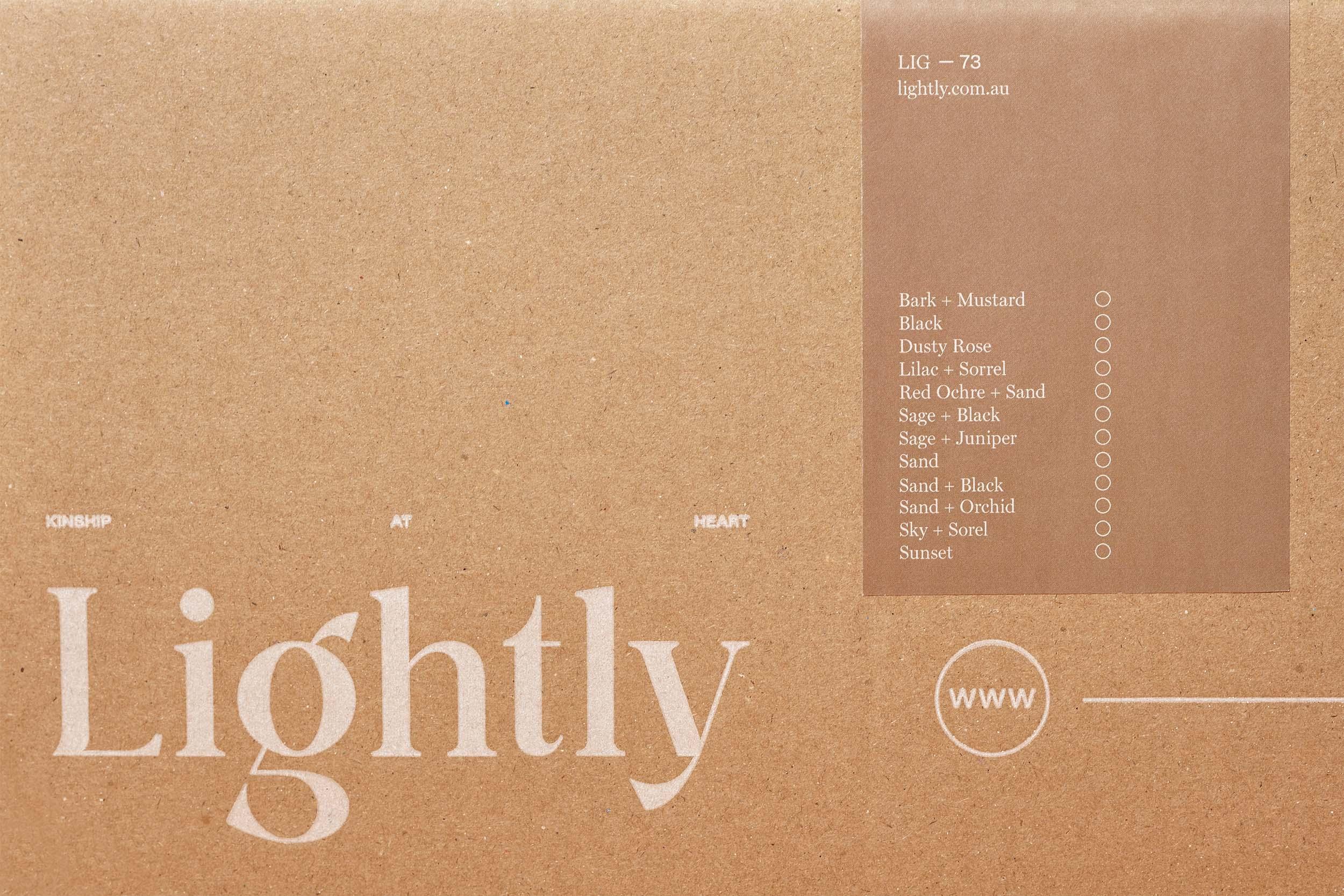 Lightly packaging by Seesaw Studio